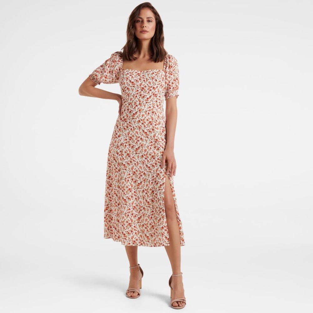 Evernew Brianna Printed Midi Dress in Ashburn Ditsy - size 0